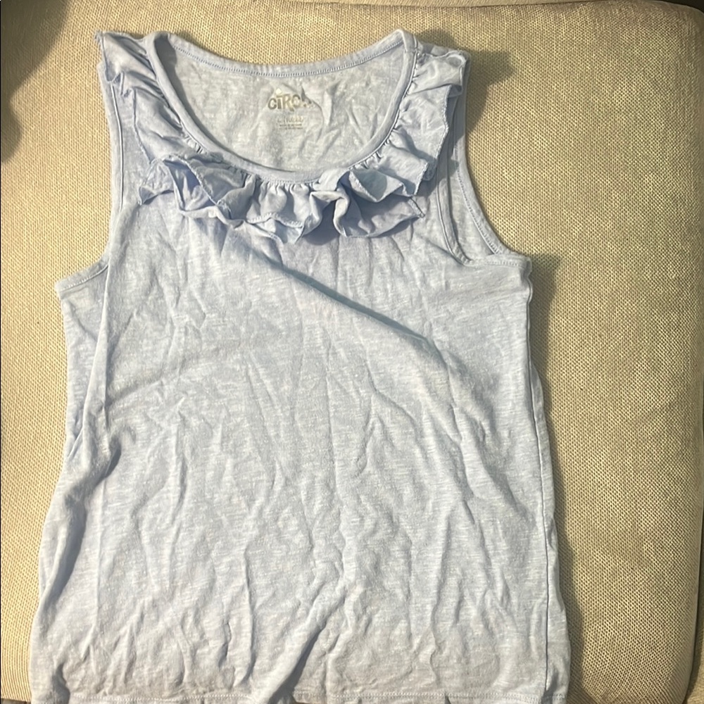 Circo Gray Ruffled Tank Top